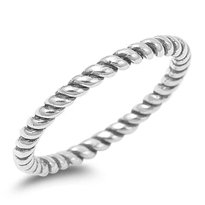 Lhr142166 Sterling Silver Ring Bali Twisted