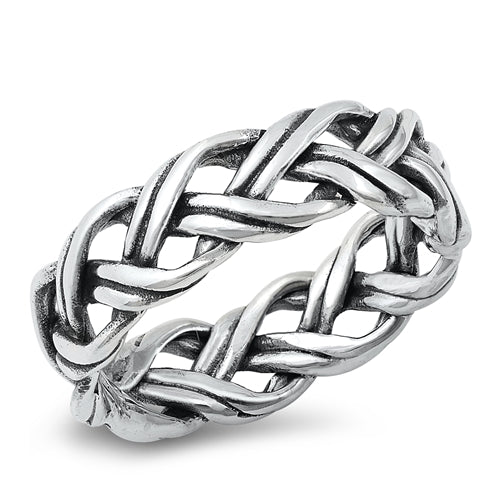 Lhr1446079 Sterling Silver Braided Ring Bali Style