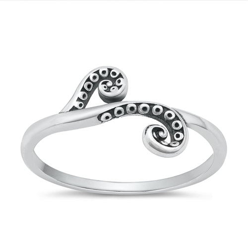 Lhr1448839 Sterling Silver Octopus Tentacles  Ring