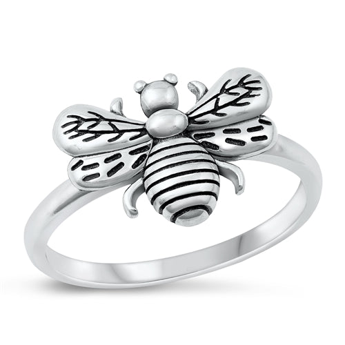 Lhr1450929 Sterling Silver Bee Ring