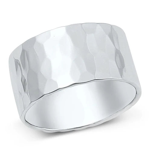 Lhr1451999 Sterling Silver Wide Hammered Band OUT OF STOCK!!!