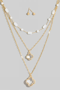 Lhn91453 Fashion Necklace Clover Crystal