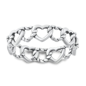 Lhr1454299 Sterling Silver Heart Swirl Ring