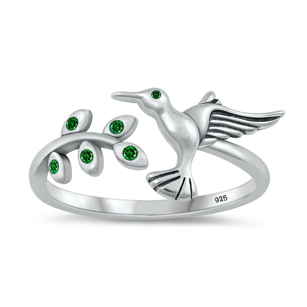 Lhr1454589 Sterling Silver Hummingbird Ring