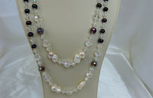 Load image into Gallery viewer, lhnf207 Real Baroque Pearl  Black Pearl &amp; Crystal Necklace