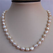 Load image into Gallery viewer, Lhpsn0179 Real Pearl Baroque Necklace Sterling Silver Clasp