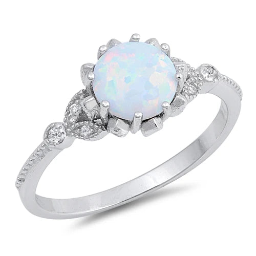 Lhr1505749 Sterling Silver Lab Opal Ring