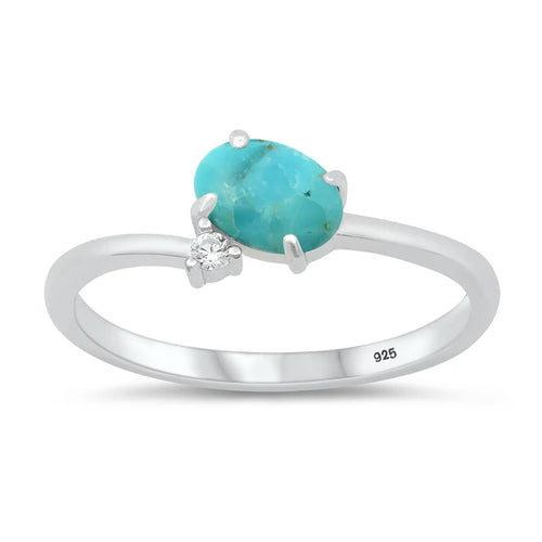 Lhr1507299 Sterling Silver Real Turquoise Ring