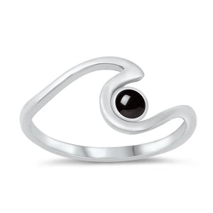 Lhr1507469 Sterling Silver Onyx Ring Swirl