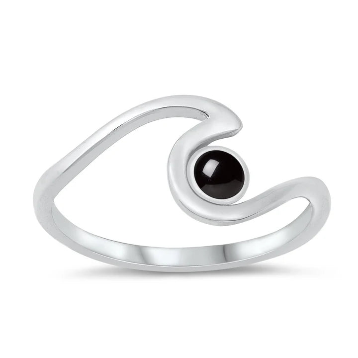 Lhr1507469 Sterling Silver Onyx Ring Swirl