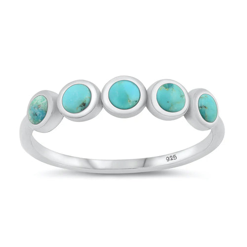 Lhr1508979 Sterling Silver Real Turquoise Ring