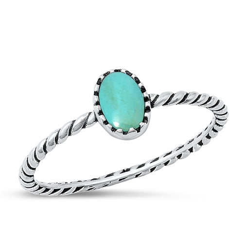 Lhr9150978 Sterling Silver Ring Real Turquoise Braided Silver
