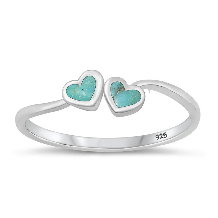 Lhr1509809TQ Sterling Silver Ring Double Heart