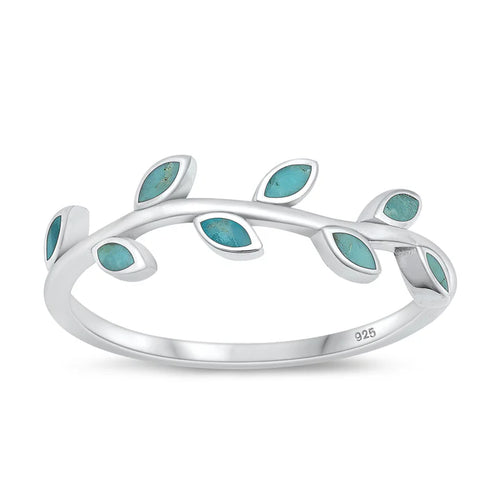 Lhr1510479 Sterling Silver Real Turquoise Vine ring
