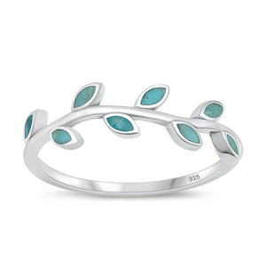 Lhr1510479 Sterling Silver Real Turquoise Vine ring