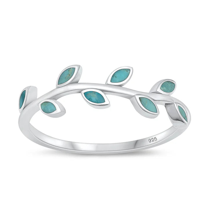Lhr1510479 Sterling Silver Real Turquoise Vine ring