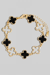 Lhb16079 Fashion Bracelet Black & White Clover