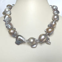 Lhn169 Real Baroque Natural Pink Pearl Necklace