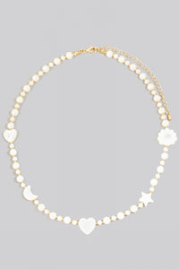 Lhn91994 Fashion Necklace Hearts & Pearls