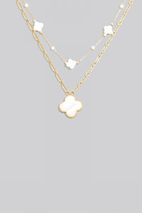 Lhn19999 Fashion Necklace White Clover Shell