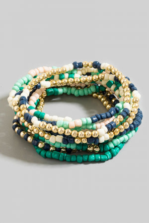 Lhb20029Tq Fashion Multi Beaded Bracelet