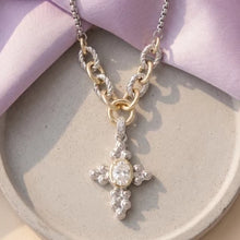 Load image into Gallery viewer, Lhn20289 Fashion Cross Cz Necklace Two Tone