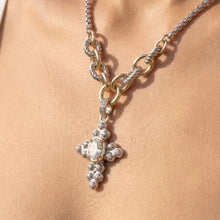 Load image into Gallery viewer, Lhn20289 Fashion Cross Cz Necklace Two Tone