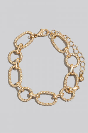 Lhb92039 Fashion Link Rhinestone Bracelet Gold/Silver