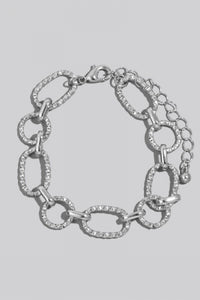 Lhb92039 Fashion Link Rhinestone Bracelet Gold/Silver