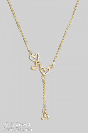 Lhn21869 Fashion Gold Dipped Heart Necklace