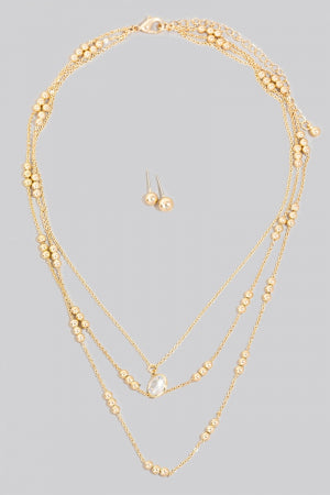 Lhn92682 Fashion Necklace Rhinestone Beaded