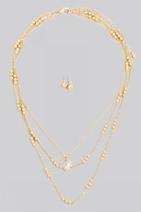 Lhn92682 Fashion Necklace Rhinestone Beaded