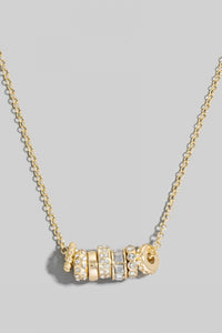 Lhn29919 Fashion Necklace Rings Silver & Gold Rhinestones
