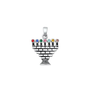 Lhp3185359 Sterling Silver Pendant Menorah + 18'' Chain