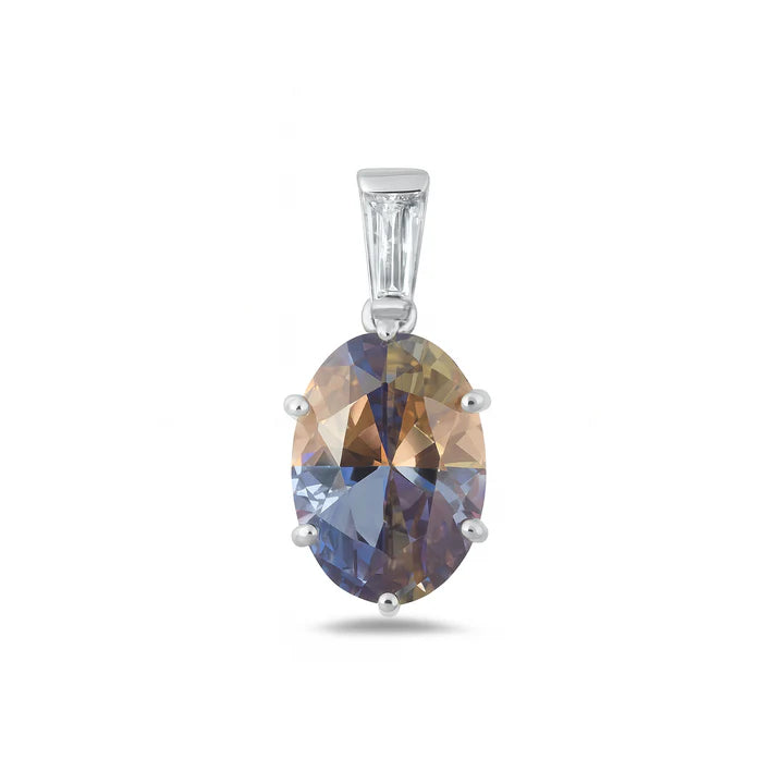 Lhp3186819 Sterling Silver Rainbow Topaz Pendant + Chain