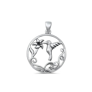 Lhp3486359 Sterling Silver Hummingbird Pendant Necklace + Chain