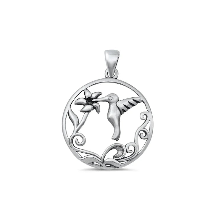 Lhp3486359 Sterling Silver Hummingbird Pendant Necklace + Chain