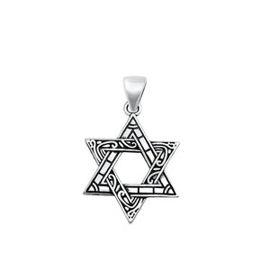 Lhp3487549 Sterling Silver Star of David Artistic  Design + 18'' Chain
