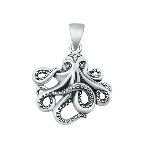 Lhp3488979 Sterling Silver Necklace Aquatic Octopus 18'' chain