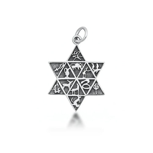 Lhp3494169 Sterling Silver Star of David Tribes + 18'' Chain