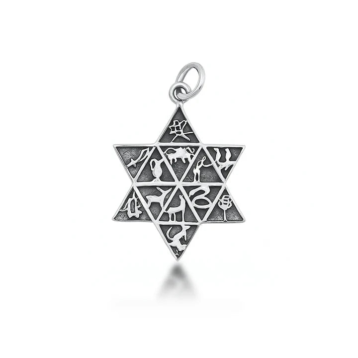 Lhp3494169 Sterling Silver Star of David Tribes + 18'' Chain