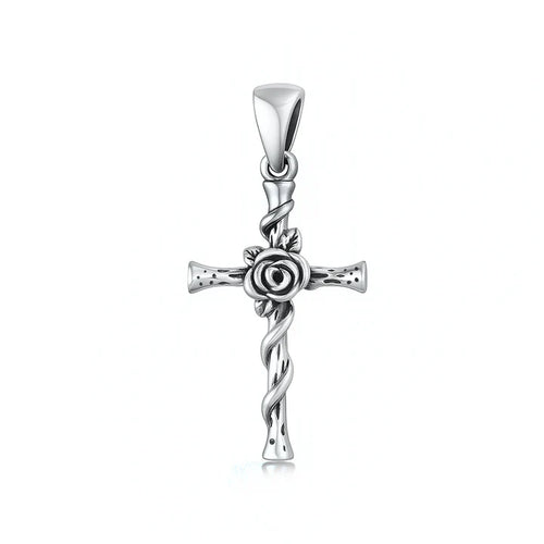 Lhp3494259 Sterling Rose Cross + Chain