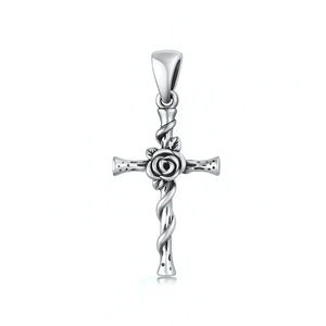 Lhp3494259 Sterling Rose Cross + Chain
