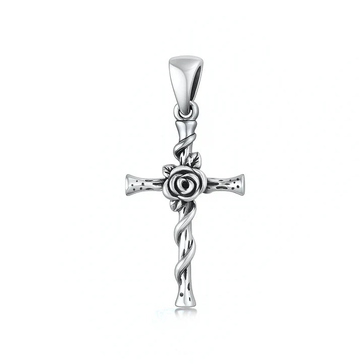 Lhp3494259 Sterling Rose Cross + Chain