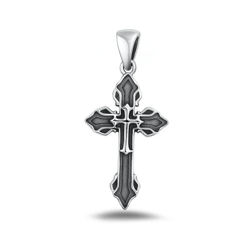 Lhp3494449 Sterling Silver Oxidized Cross + 18'' Chain
