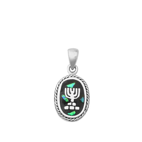 Lhp3510539 Sterling Silver Pendant Menorah + Chain 18''
