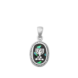Lhp3510539 Sterling Silver Pendant Menorah + Chain 18''