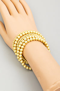 Lhb950639-$19.00  Fashion Bracelet Multi Gold Beads