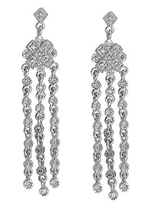 Lhe4105359 Sterling Silver Earring Vintage Style Chandelier Cz