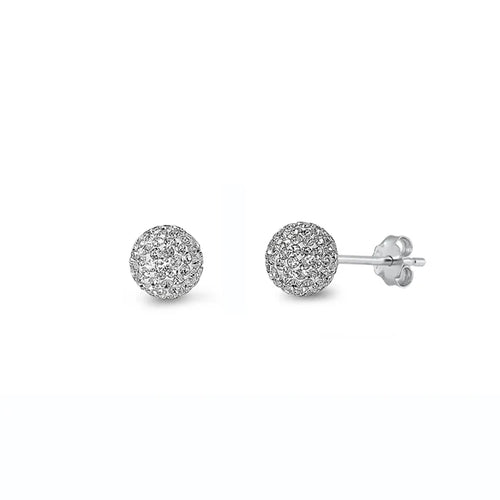 Lhe4111719 Sterling Silver Cz Ball Earring 10mm